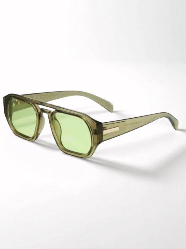 Olive Green Retro Square Sunglasses