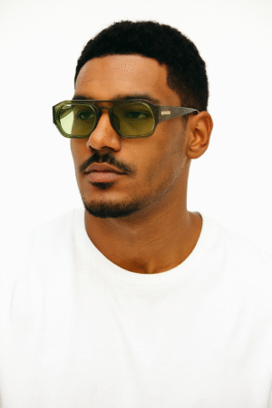 Olive Green Retro Square Sunglasses