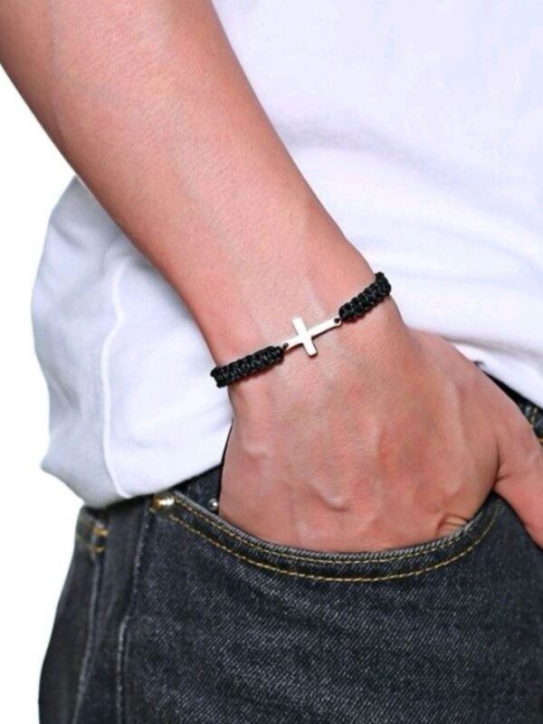 Faith Cross Cord Bracelet – Adjustable - Image 2